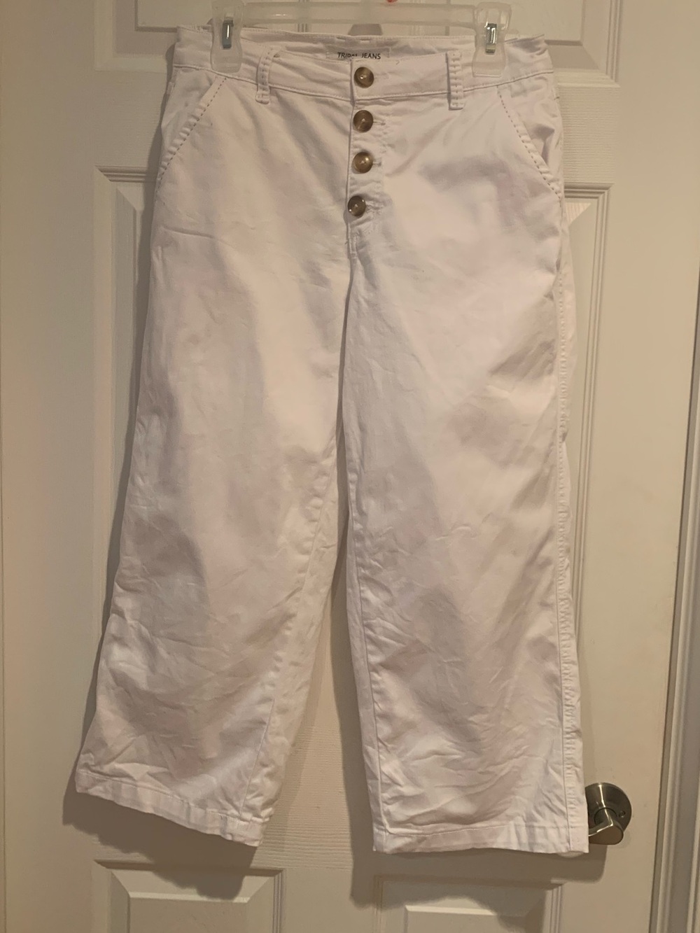 Tribal White Button-Fly Women's Jeans